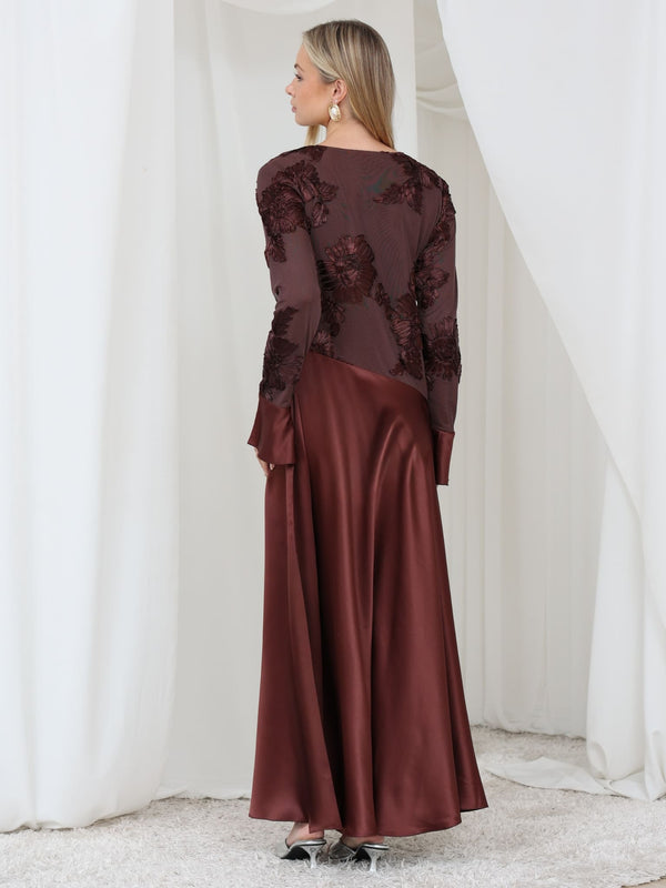 Elorine Brown Long Dress