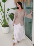 Layaa Beige Wrap Texture Shirt