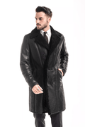 Men’s Black Shearling Leather Coat