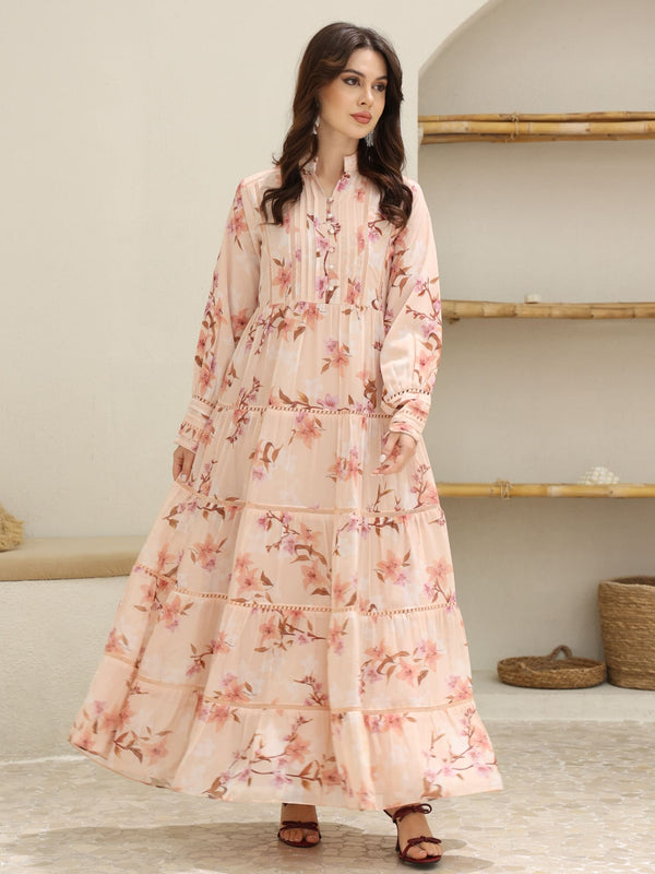 Ellana Floral  Long Lacey Dress