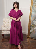 Molly Plum Poplim Long Dress