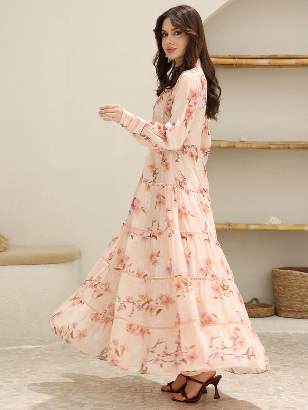 Ellana Floral  Long Lacey Dress