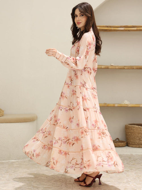 Ellana Floral  Long Lacey Dress