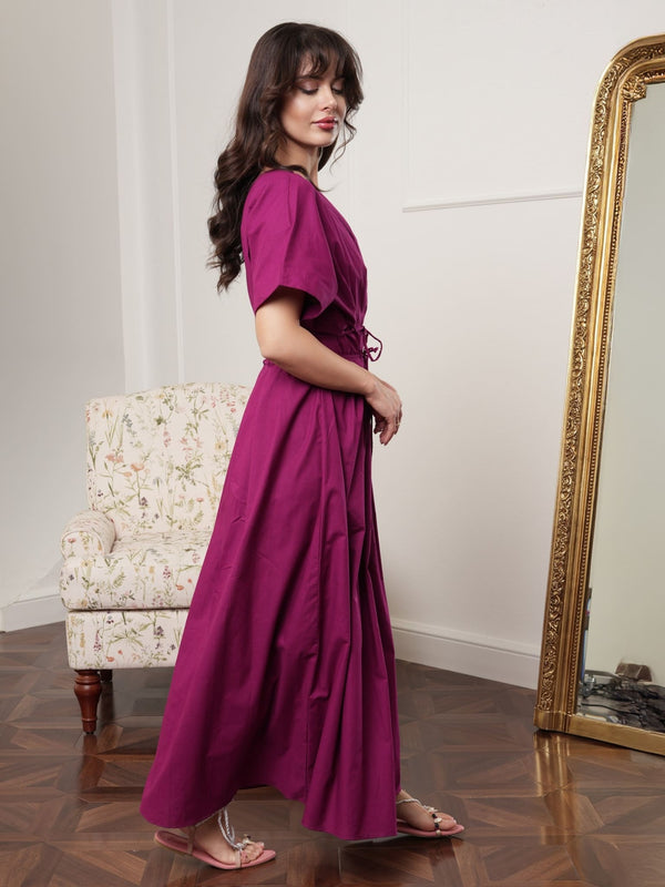 Molly Plum Poplim Long Dress