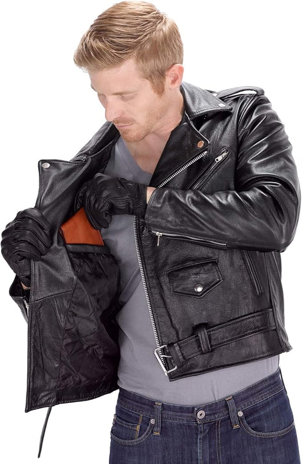 Genuine Leather jacket motorcycle Style For Men