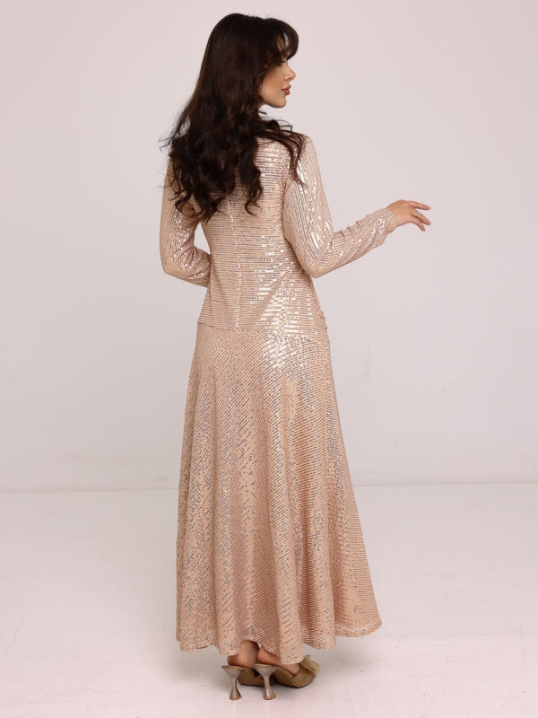 Cascade Golden Sequin Dress