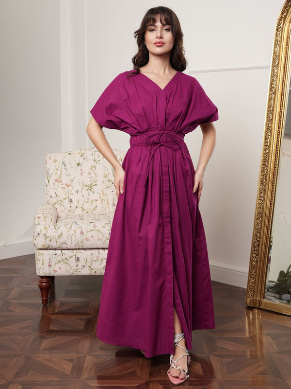 Molly Plum Poplim Long Dress