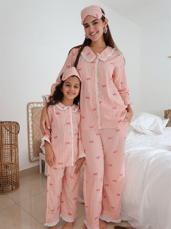 Mini Cushie Bow Lounge Co Ord For Girls