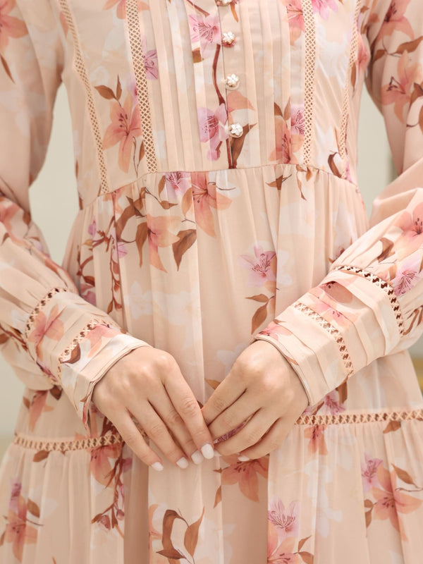Ellana Floral  Long Lacey Dress