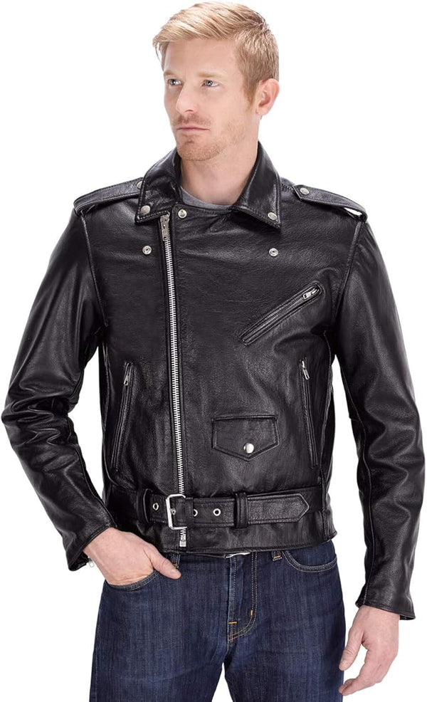 Genuine Leather jacket motorcycle Style For Men