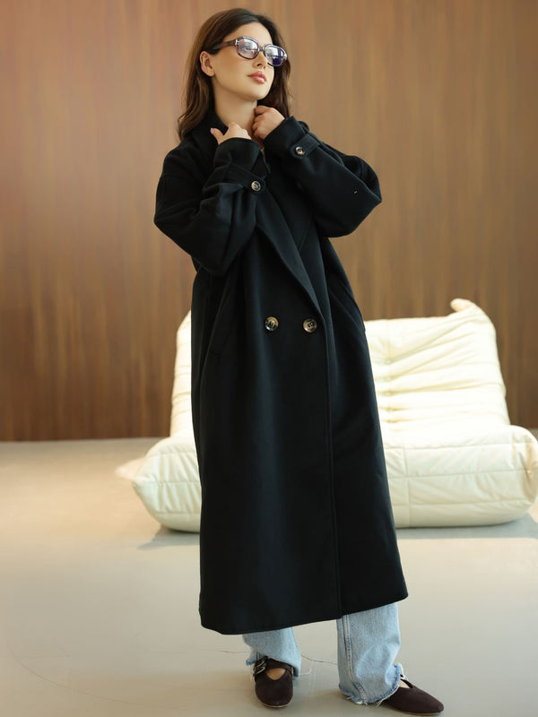 Vela Long Winter Black Coat