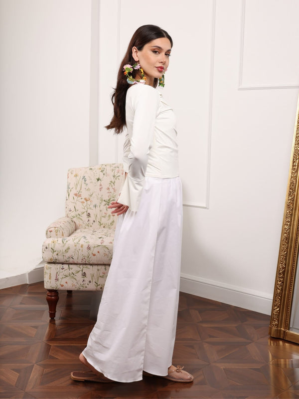 Eliza White Cotton Jersey Dress