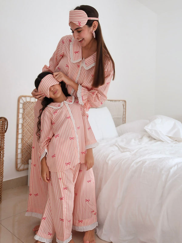 Mini Cushie Bow Lounge Co Ord For Girls