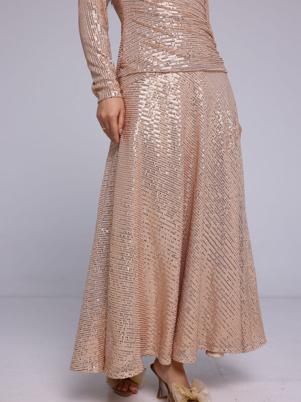 Cascade Golden Sequin Dress