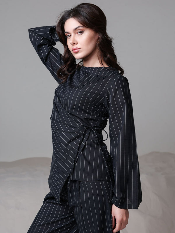Freida Wrap Stripe Co-Ord Set
