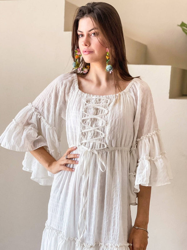 Rhoma White Smocked Long Dress