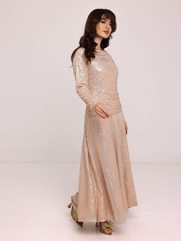Cascade Golden Sequin Dress