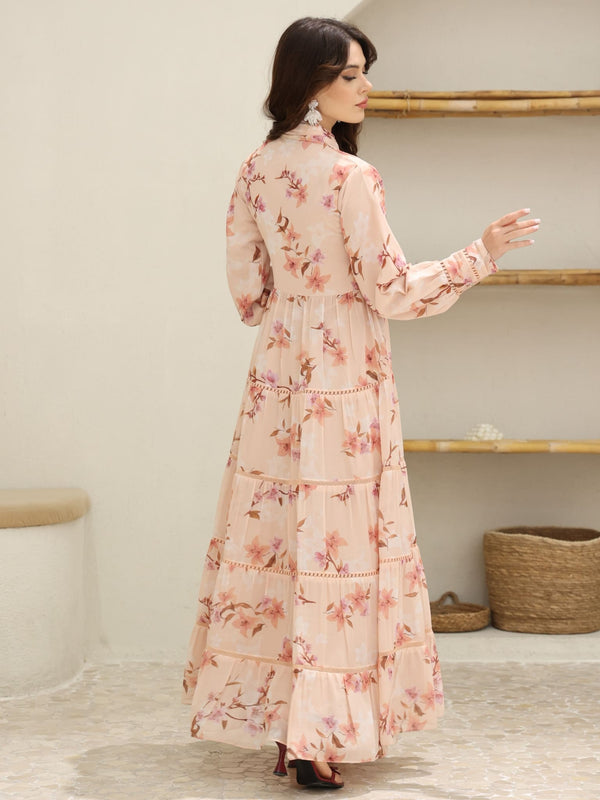 Ellana Floral  Long Lacey Dress