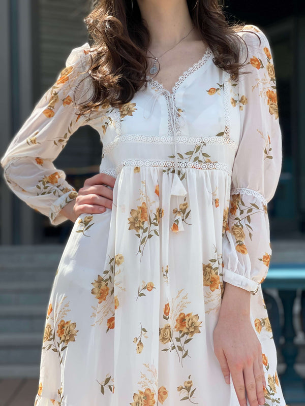 Mays Days Off White Floral Dress