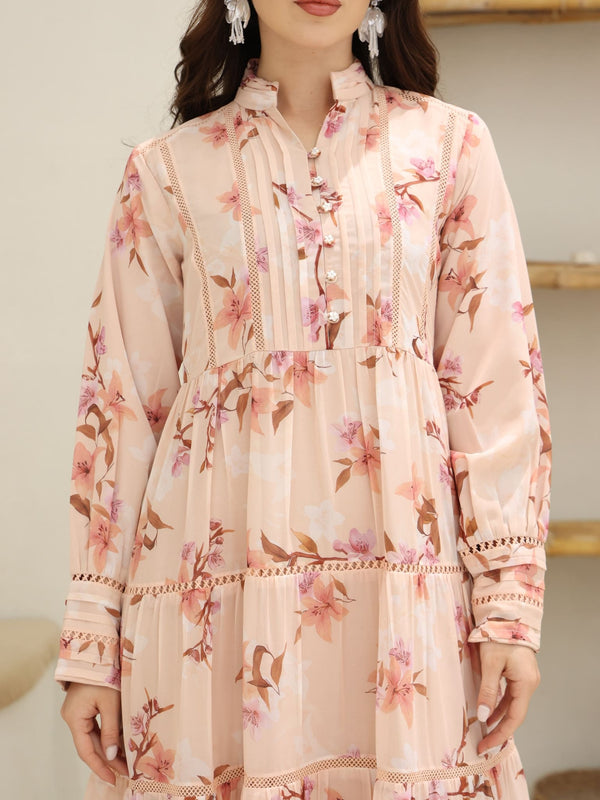 Ellana Floral  Long Lacey Dress