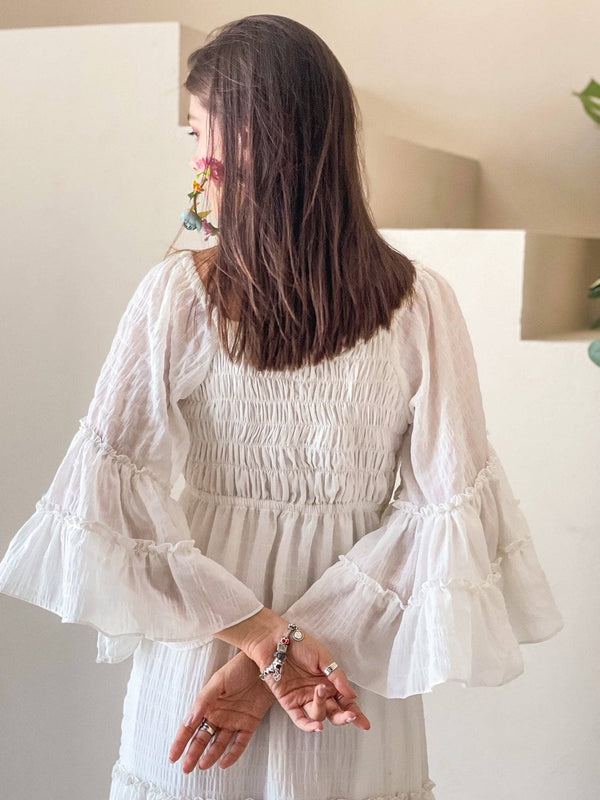 Rhoma White Smocked Long Dress