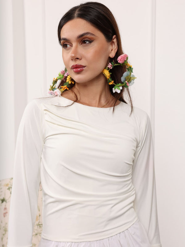 Eliza White Cotton Jersey Dress