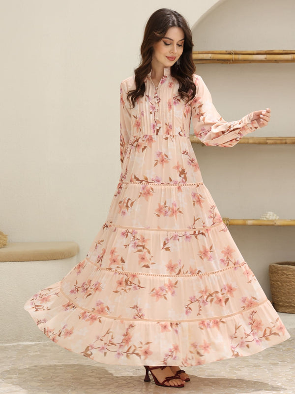 Ellana Floral  Long Lacey Dress